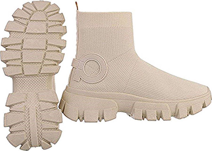 Dilena fashion soks sneakers beige