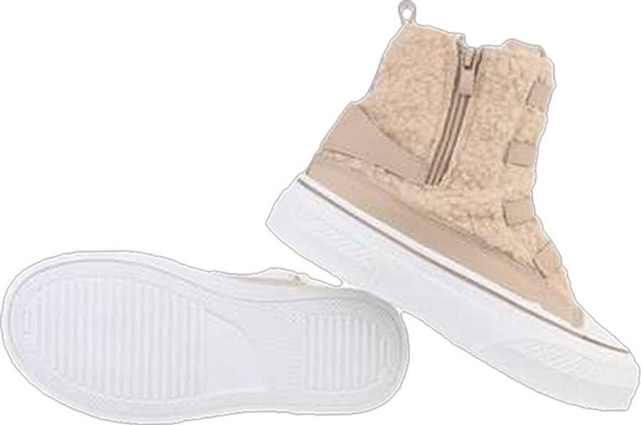 Dilena fashion teddy beige sneakers high