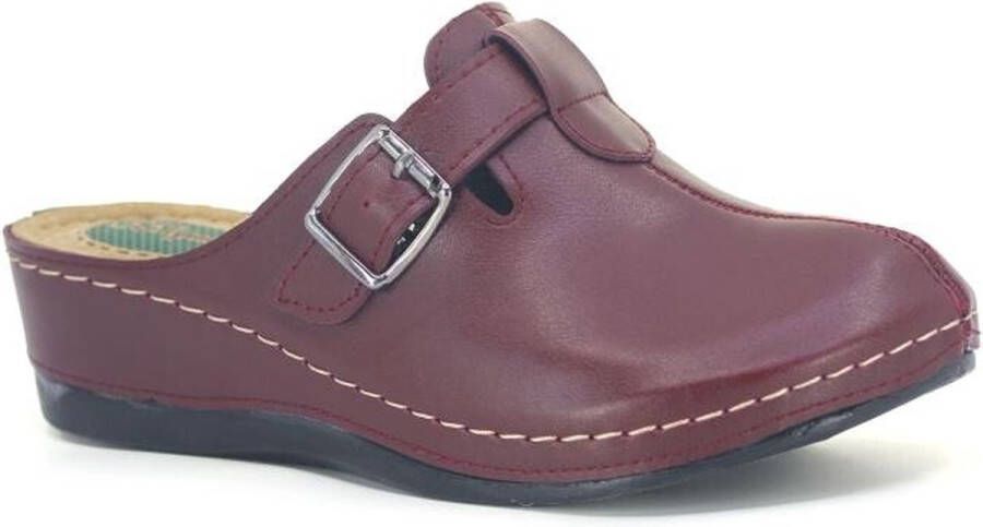 Elegance Dames pantoffels Dames clogs Dames sloffen Bordeauxrood