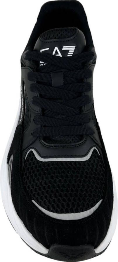 Emporio Armani Cusher Sonic Mix sneaker van suède met mesh details