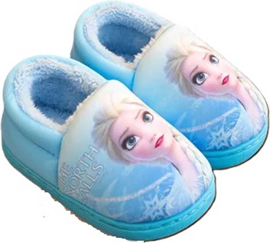 Frozen pantoffels sloffen bont pluche hoog blauw