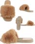 Givana Fluffy muiltjes slippers camel - Thumbnail 1