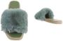 Givana Fluffy muiltjes- slippers groen - Thumbnail 1