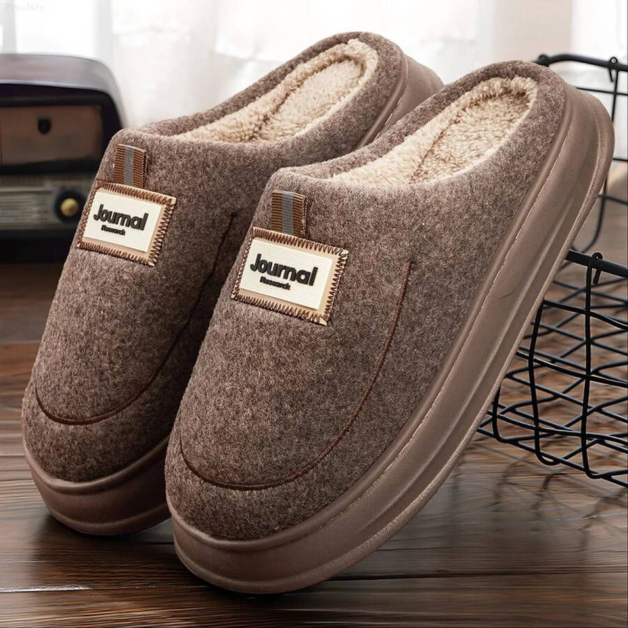 Heren Eva Slippers met Platform Zachte Fuzzy Memory Foam Pantoffels Antislip Winter Pluche Binnen schoenen in Grote Comfortabele Huisschoenen