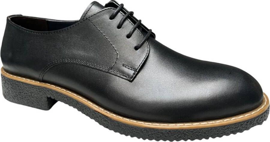 Online Express Herenchoenen- Veterschoenen- Nette schoenen- Leren schoenen 013- Zwart - Foto 1