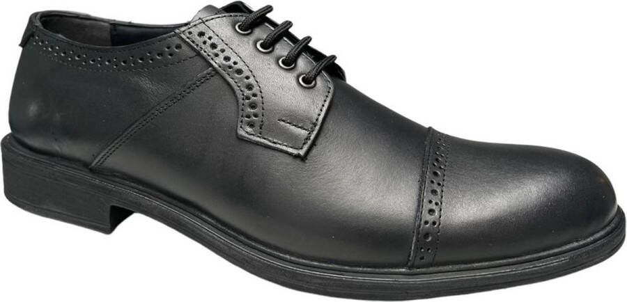 Merkloos Sans marque Herenschoenen Grote maat schoenen Veterschoenen 126 Leather Zwart - Foto 1