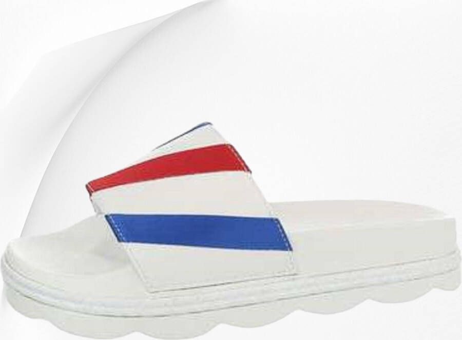 Hollandse slippers rood wit blauw