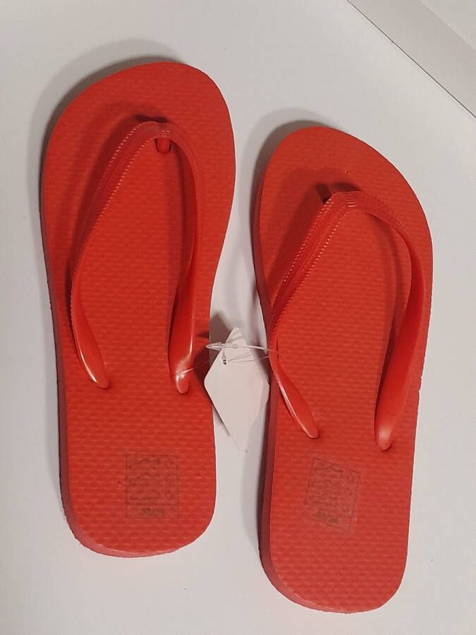 Kinder teenslippers badslippers rood voor en