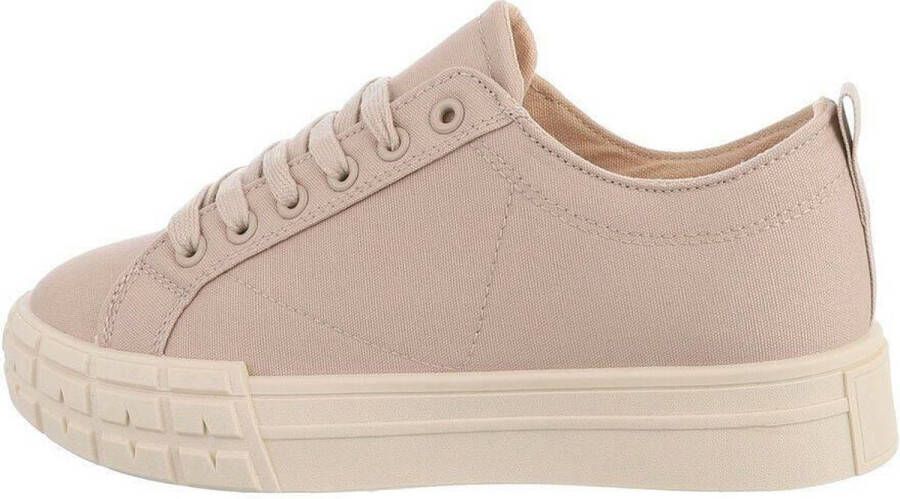 Lage veter schoenen beige