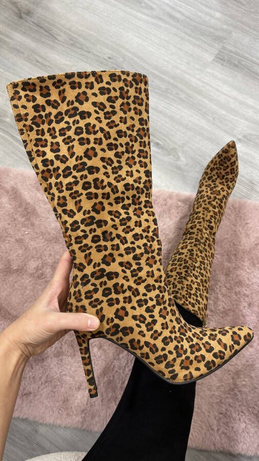 Leopard laarzen Dames Hoog