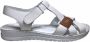 Manlisa velcro 3 kruisjes platte lederen comfort sandalen S147-20-1725 wit - Thumbnail 1