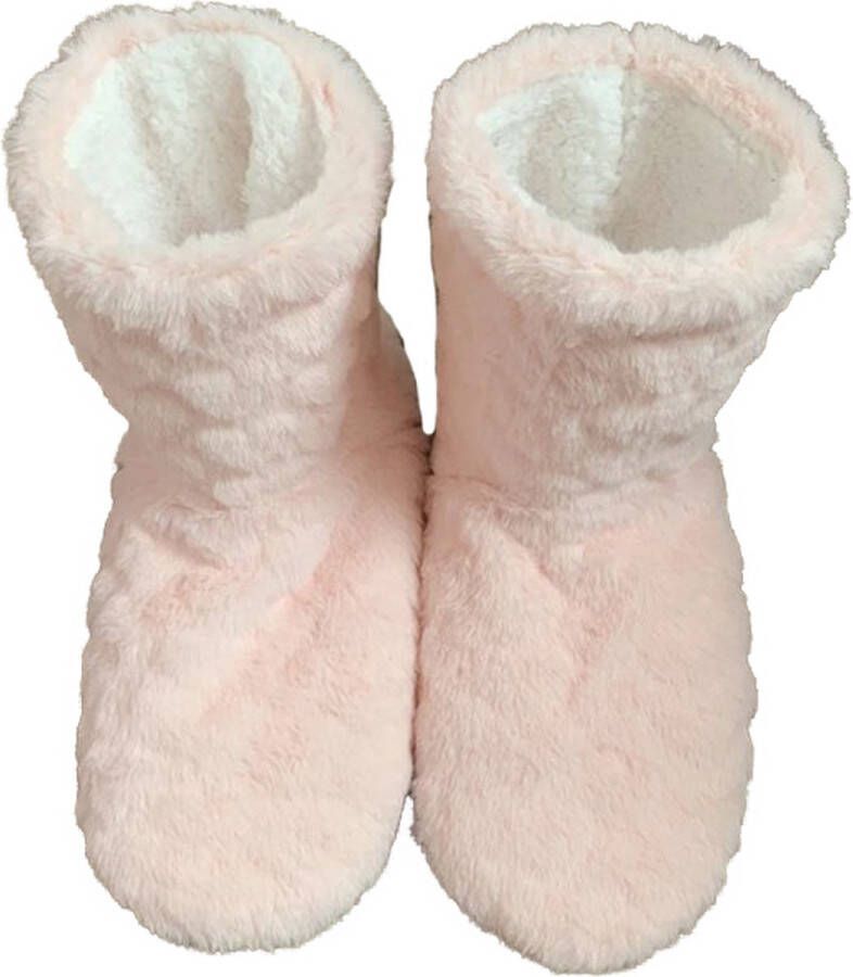 Pantoffels dames fluffy huissloffen licht roze