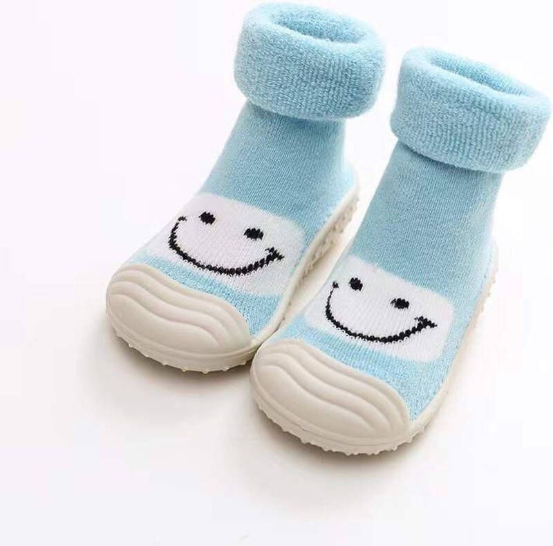 Peutersloffen Sok Schoenen Baby Schoenen -Anti Slip Zool Kleur Blauw- 14 5 cm Flexibele Zool - Foto 1