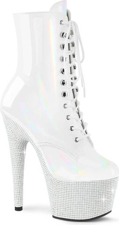 Pleaser BEJEWELED-1020-7 Plateau Laarzen Paaldans schoenen 41 Shoes Wit