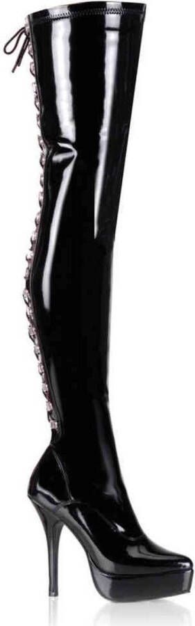 Pleaser INDULGE-3063 Plateau overknee Laarzen 44 Shoes Zwart