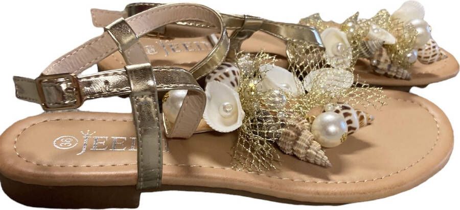 Merkloos Sans marque Sandalen teenslippers goud