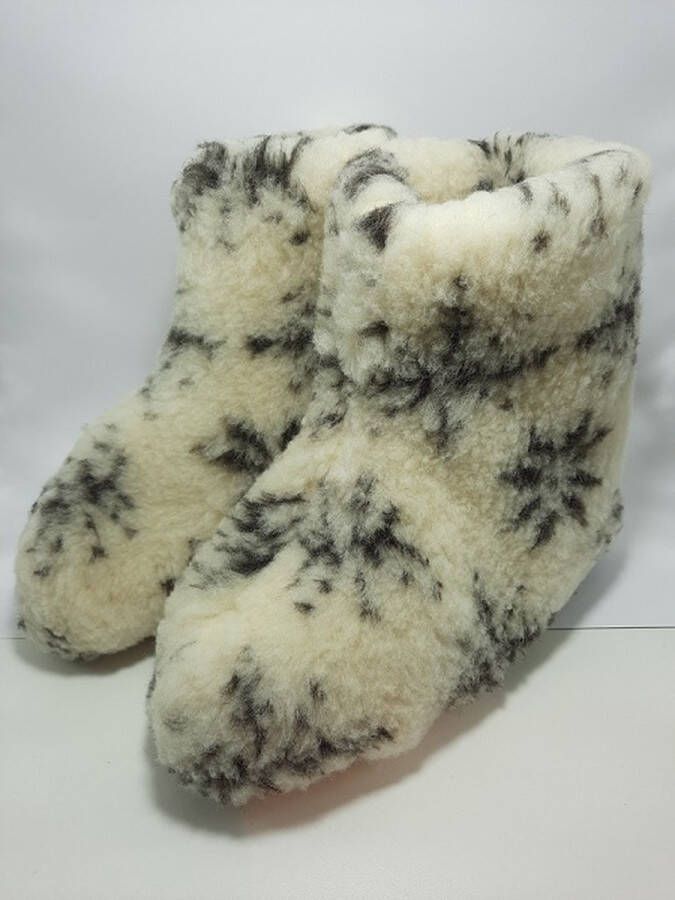 Geen merknaam Schapenwollen sloffen bont 100% natuur comfortabele nieuwe luxe sloffen direct leverbaar handgemaakt sheep wool shuffle woolen slippers schoen pantoffels warmers slof