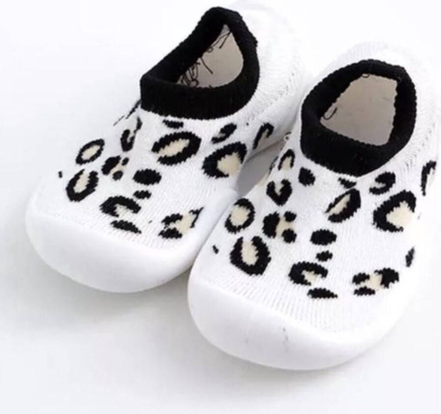 Slofjes Baby Panter Voetlengte 12 CM Anti Slip Zooltje Kraamcadeautje Unisex 1 Tot 1 5 Jaar - Foto 1