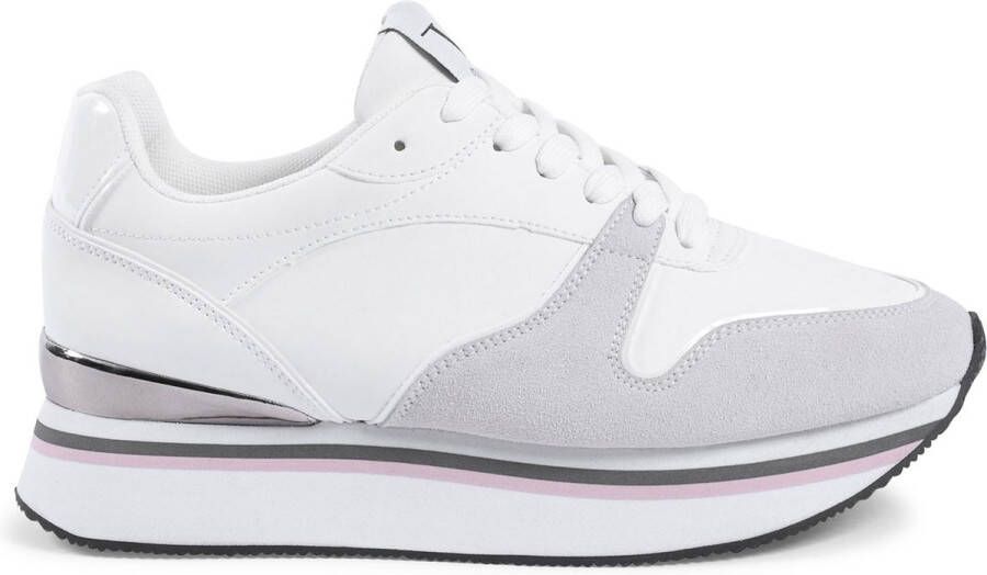 19v69 Italia Witte Synthetisch Leren Sneaker White Dames