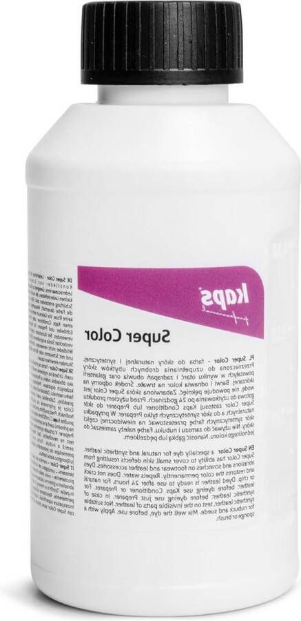 Verf voor Natuurlijk Synthetisch Leer en Textiel Super Color 82 Standaard Metallic Kleuren Grote Fles 500 ml