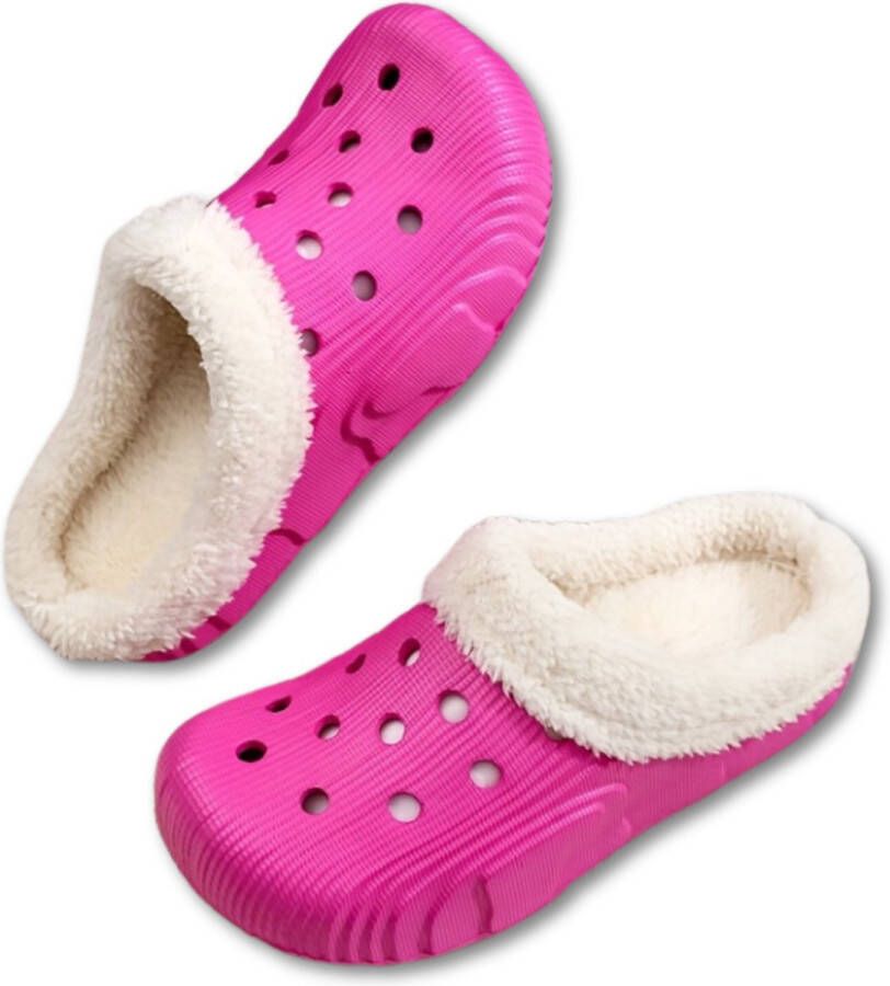 Warme Pantoffels Sloffen Slippers Dames Heren Pluche Roze