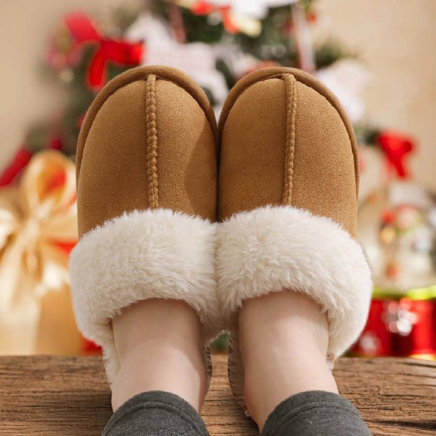 Winter Bont Slippers voor Vrouwen Pluizige Fuzzy Huisschoenen met Traagschuim Antislip en Pluche Huisschoenen Comfortabele Slippers Indoor Slippers