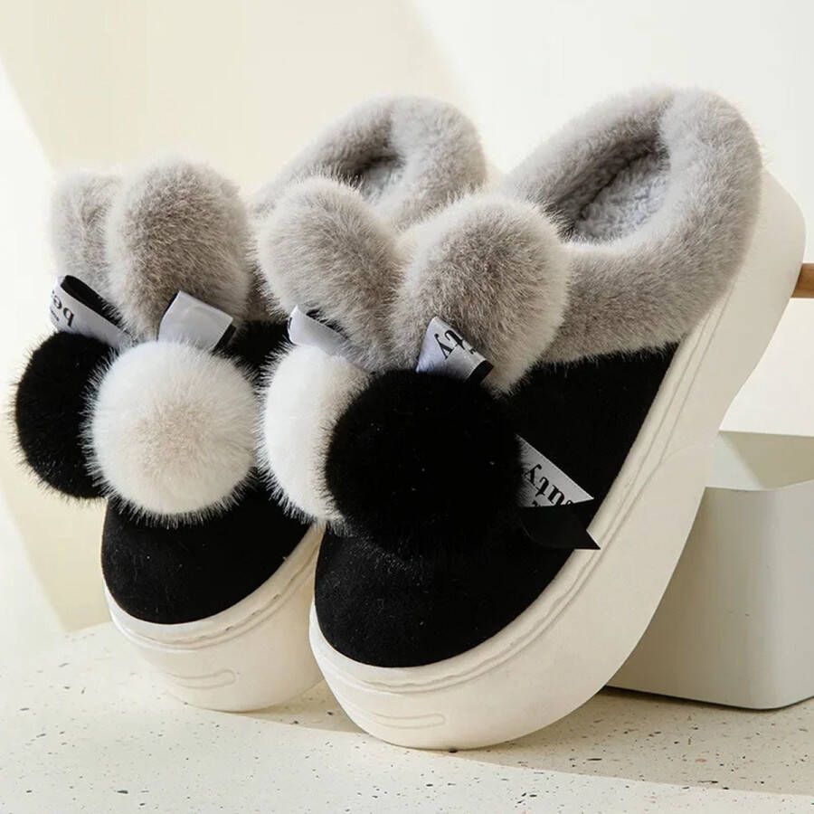 Winter Dames Katoenen Slippers Warme Fleece Gevoerde Binnenshuis Schoenen met Dikke Bodem Postpartum Herstel Schoenen Comfortabele Slippers voor Binnen