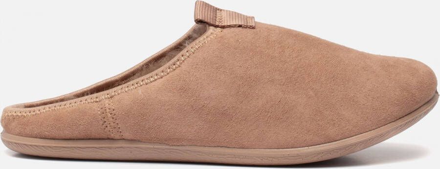 ECCO Pantoffels Dames Instap sloffen Nubuckleer met voering Cognac