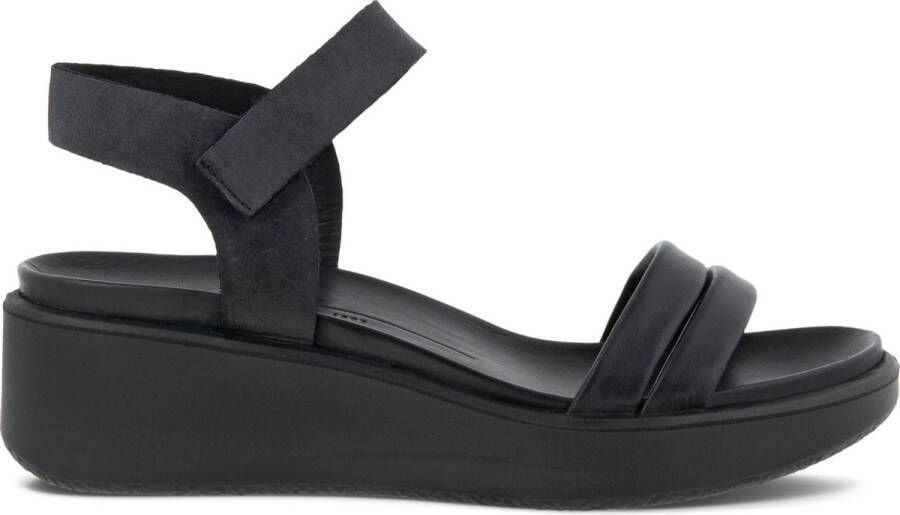 Ecco Sleehaksandaaltjes FLOWT WEDGE LX W sandaal zomerschoen klitschoen met wig-hak