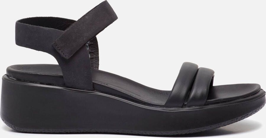 Ecco Sleehaksandaaltjes FLOWT WEDGE LX W sandaal zomerschoen klitschoen met wig-hak