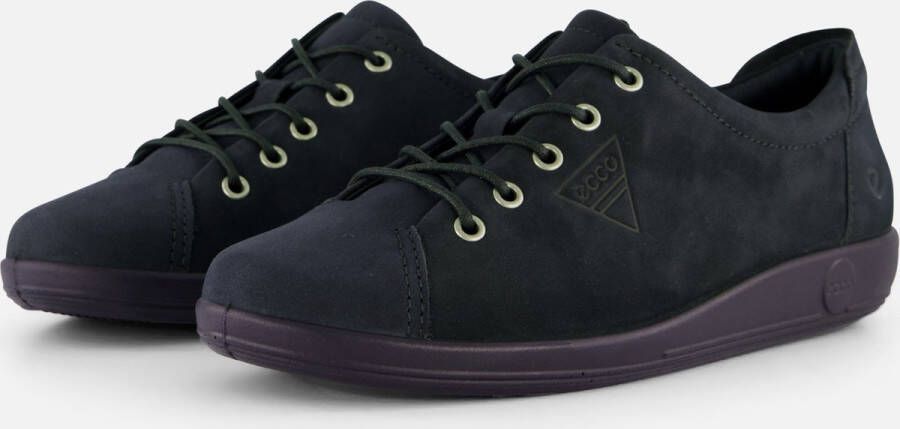 ECCO Soft 2 Sneakers blauw Nubuck Dames