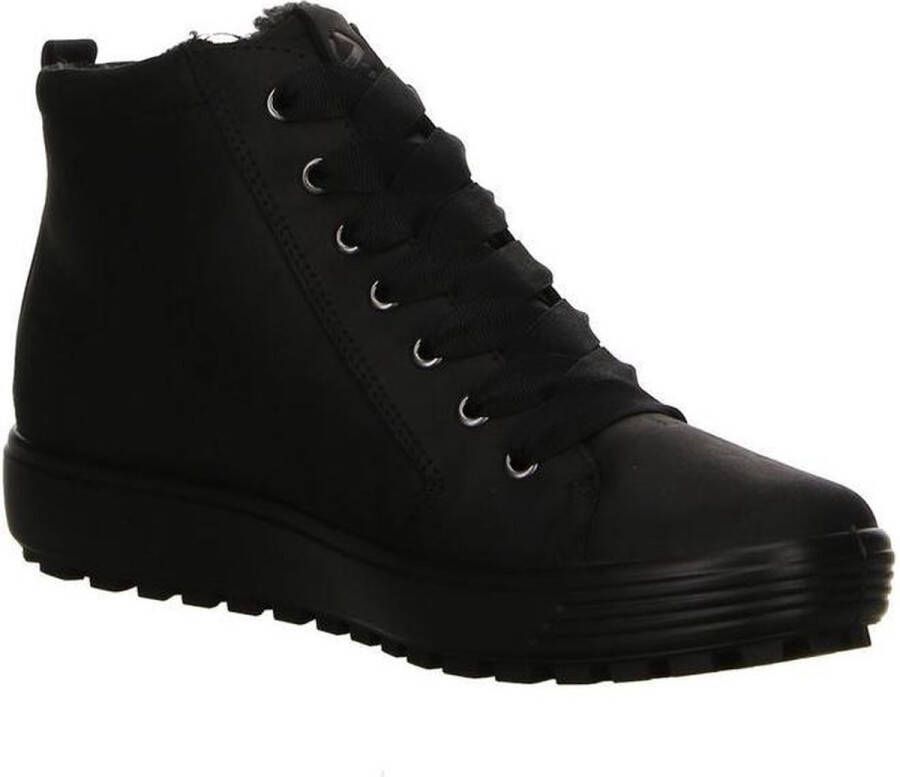 Ecco Zwarte Veterschoenen Soft 7 Tred Mid