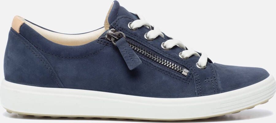 ECCO Soft 7 W Veterschoenen blauw Textiel Dames