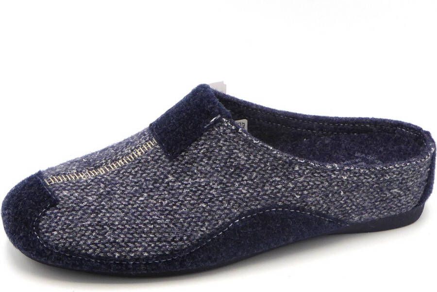 Emanuela FDames Pantoffel Muil 1521 Blauw Woolbone