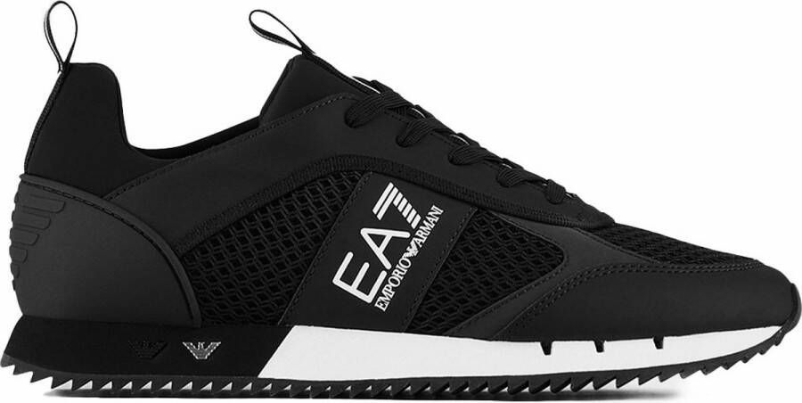 Emporio Ar i EA7 Logo Sneakers met Treklipje en Merk Binnenzool Zwart