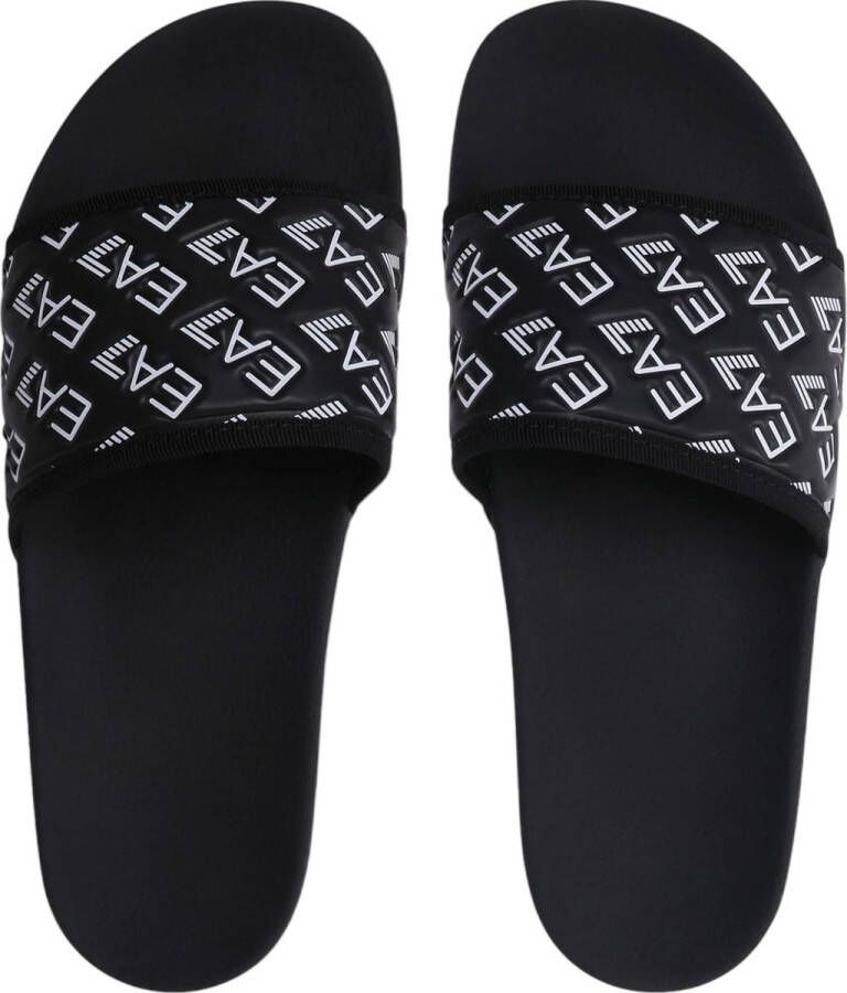 Emporio Armani EA7 All Over Print Slides Dames Black- Dames Black