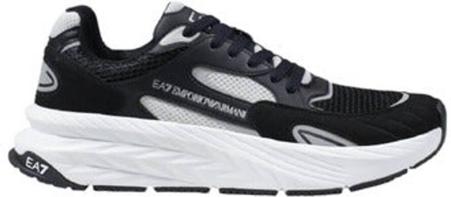 Emporio Armani Cusher Sonic Mix sneaker van suède met mesh details