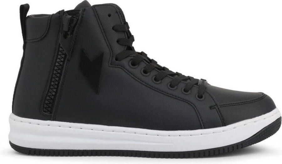 Emporio Armani EA7 Metalen Eyelet Zip Sneakers in Synthetisch Leer Black Heren