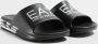 Emporio Armani EA7 Heren Zwarte Zilveren Rubberen Slipper Black Heren - Thumbnail 1