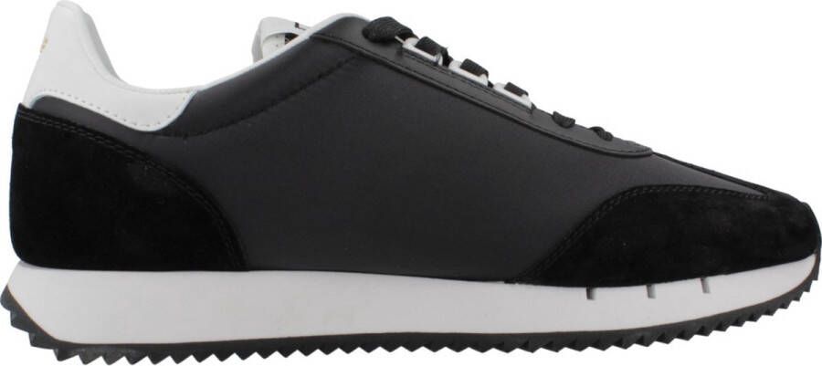 Emporio Ar i EA7 Zwarte Casual Textiel Sneakers met 3cm Rubberen Zool Black