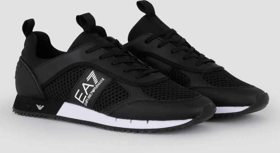 Emporio Armani EA7 Logo Sneakers met Treklipje en Merk Binnenzool