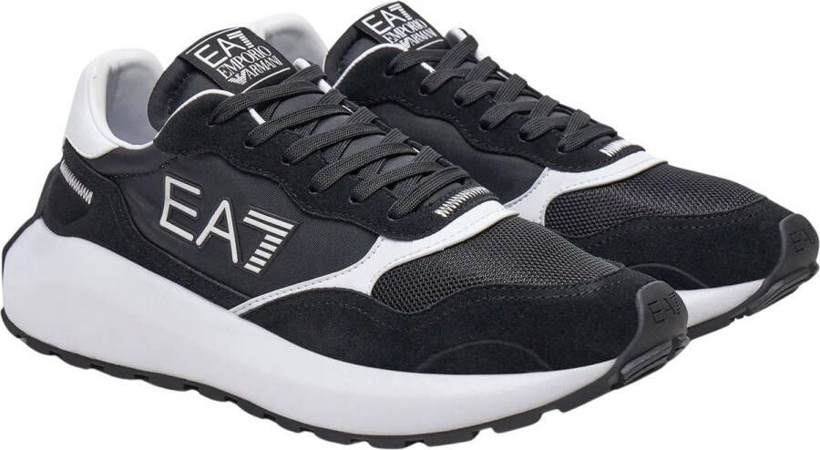 Emporio Armani EA7 Zwarte Sneakers met Versterkte Hiel Black Heren