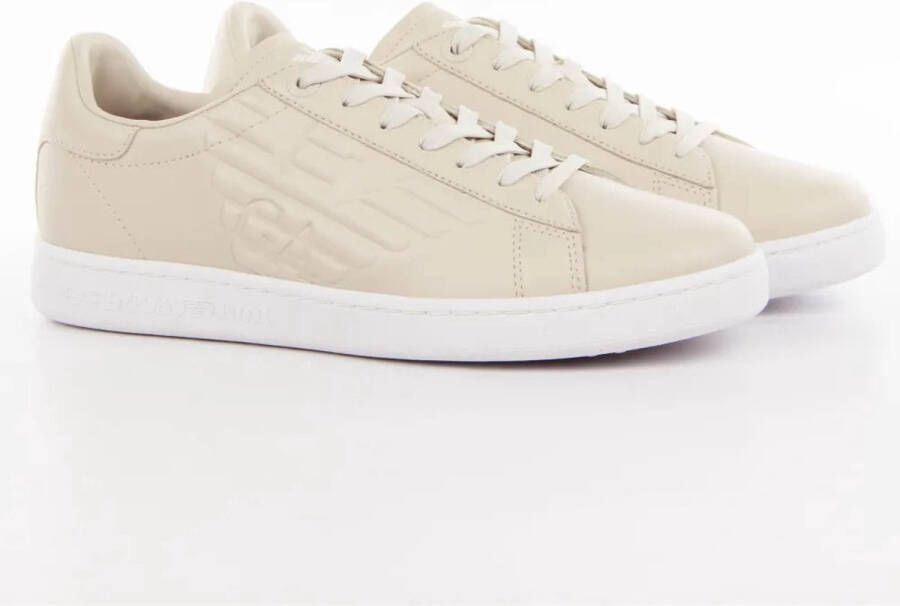 Emporio Armani EA7 Lage Leren Sneakers Ea7 Beige Heren