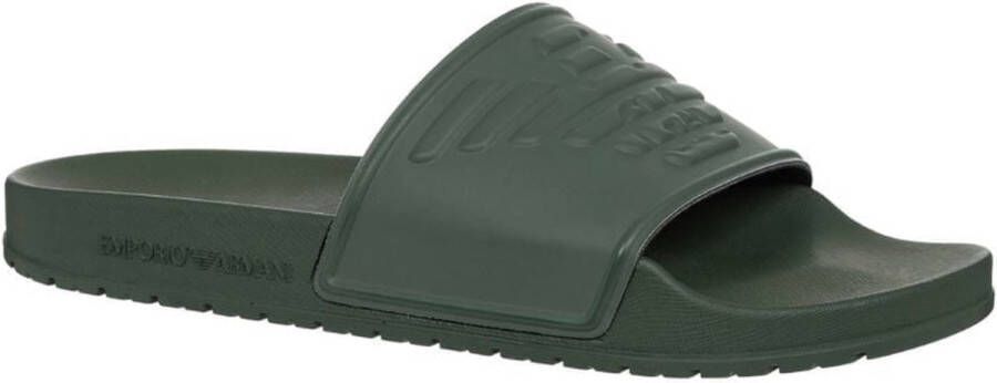 Emporio Armani Dames Band Sliders Lente Zomer Collectie Green Dames