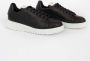 Emporio Armani Zwarte Leren Sneakers met All Over Adelaar Logo 40.5 Black Heren - Thumbnail 1