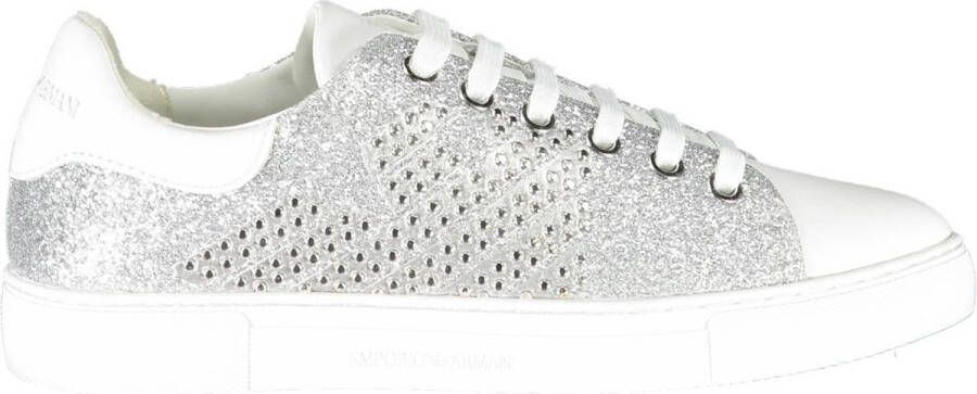 Emporio Armani Zilveren Lure Sportschoenen met Contrasterende Details Gray Dames