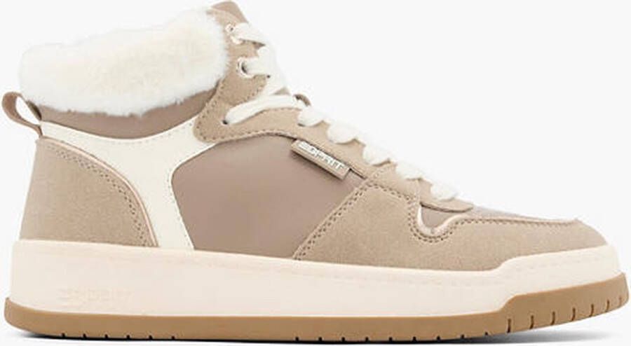 Esprit Beige hoge sneaker