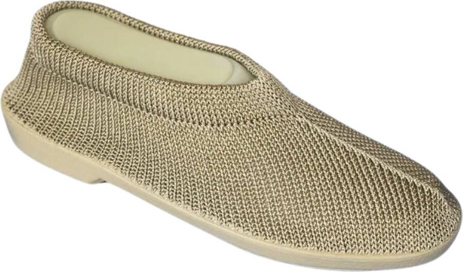 EUROCONFORTO Gebreide Portugese Schoen Beige Gold Instappers Pantoffel