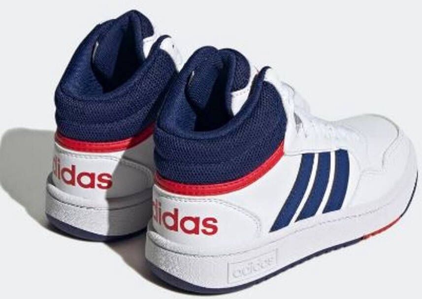 adidas Hoops 3 kinder sneakers wit blauw Uitneembare zool