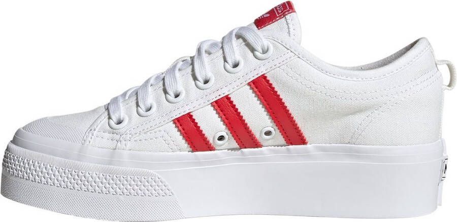 adidas ORIGINALS Nizza Platform Sneakers Ftwr White Better Scarlet Core Black Dames